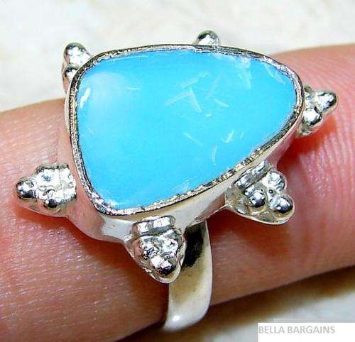 FIRE OPAL & 925 SILVER ring s. L 1/2