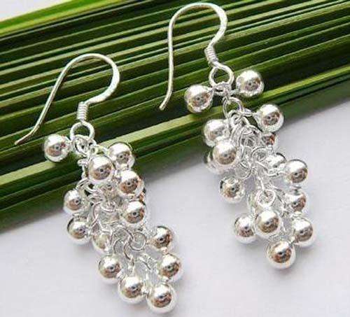 925Silver Beauty Solid Grape Earrings