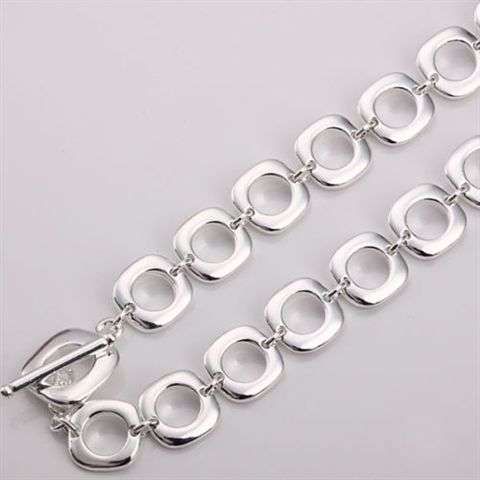 925 Silver PLATED  Cool eggcrate Necklace