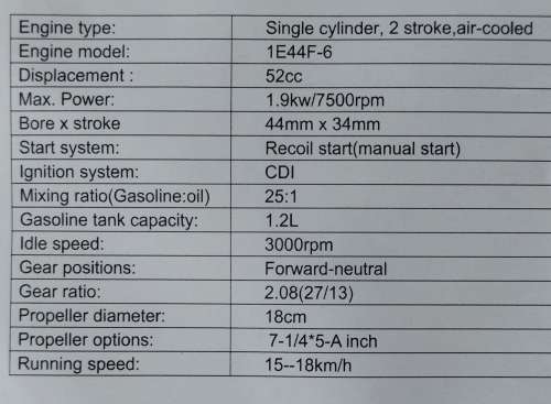 Outboard Boat Motor 2.5hp 52cc (LOCAL STOCK)