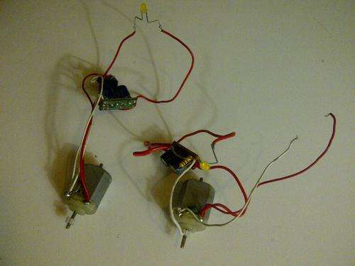 SLOT CAR SPARES - 2 x SCALEXTRIC MOTORS WITH WORKING LIGHT UNITS