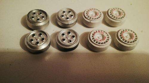 SCALEXTRIC / NINCO RIMS (2 x SETS)  -  1 /32 SCALE SLOT CAR SPARES
