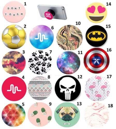 Variety of Popsockets