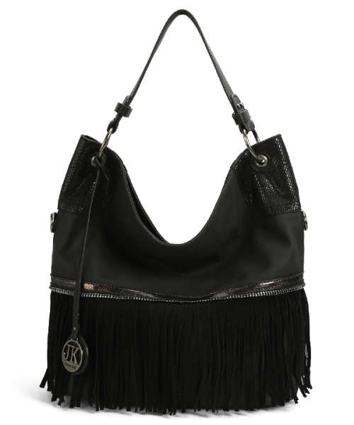 Ladies' Hobo Shoulder Bag with Tassles - Available in 4 Colours (Black, Blue, Brown & Camel)