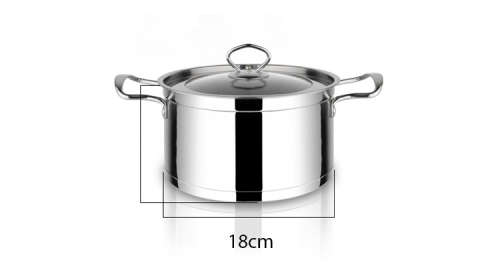 8 Piece European Stainless Steel Cookware Set Cooking Pots 18cm, 20cm, 22cm, 24cm