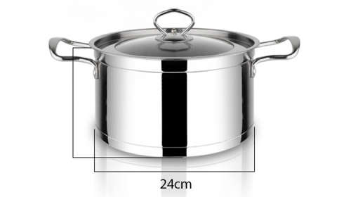 8 Piece European Stainless Steel Cookware Set Cooking Pots 18cm, 20cm, 22cm, 24cm