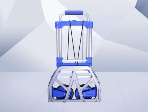 Heavy Duty Aluminium Folding Hand Truck & Luggage Trolley + Load securing cord, Capacity:120 kgs,