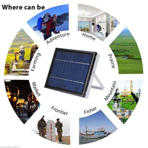 Multi-function Solar Power Lighting System Kit with FM radio, USB speaker, Led bulbs - 10watt