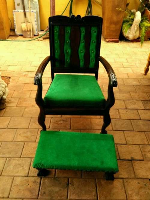 Imbuia    ball and claw chair with foot stool