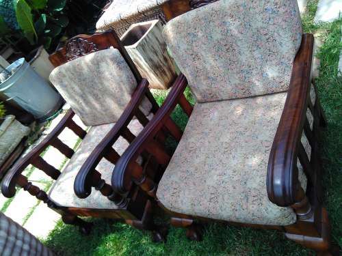 a Pair of imbuia chairs