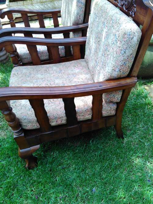 a Pair of imbuia chairs