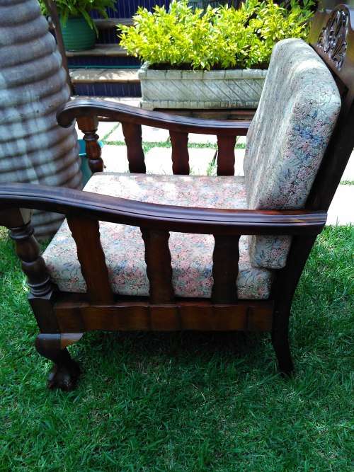 a Pair of imbuia chairs