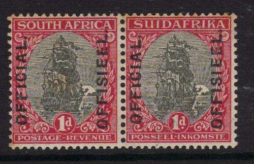 SA UNION == 1926 = OFFICIAL NO. 3 - PAIR MINT NEVER HINGED