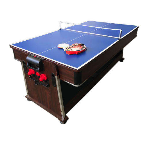 4 in 1 - 7Ft Green Pool Table + Air Hockey + Tennis Table Tennis + Dinner table