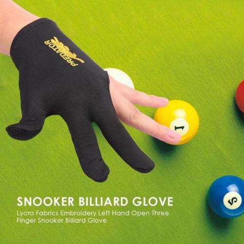 Snooker Billiard Cue Glove Pool Left Hand Open Three Finger Color: Black, Blue, Red,Brown