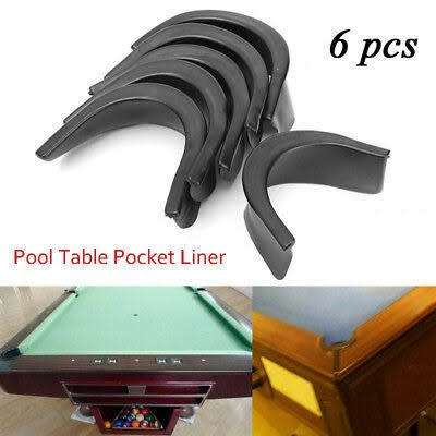 Pool Table Pocket Liners 2 Side and 4 Corner Durable Plastic Replacement