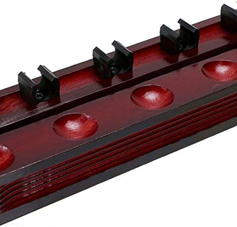 Pool Cue Wall Rack with 6 Cue Clips for Billiard / Pool Cue Racks