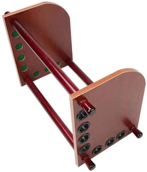 Wooden Pool Cue Holder Snooker Rack Shelf - for 7 Pool Cues for Clubs and Pool Players