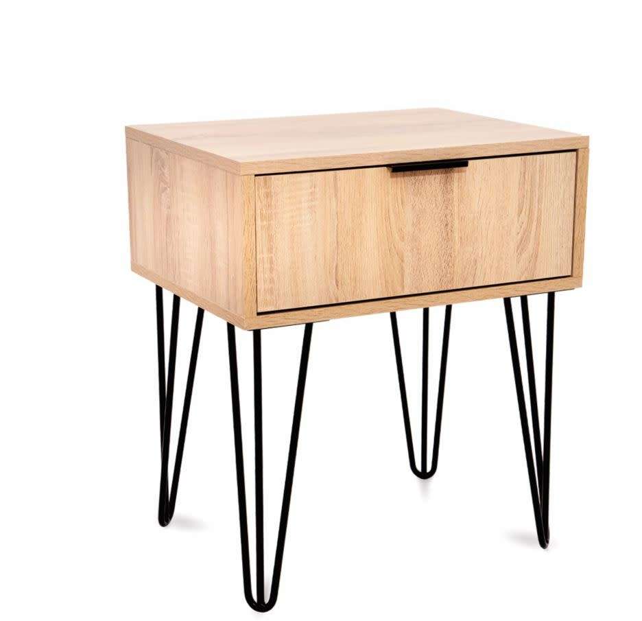 Milan Pedestal Bedside Table Beech