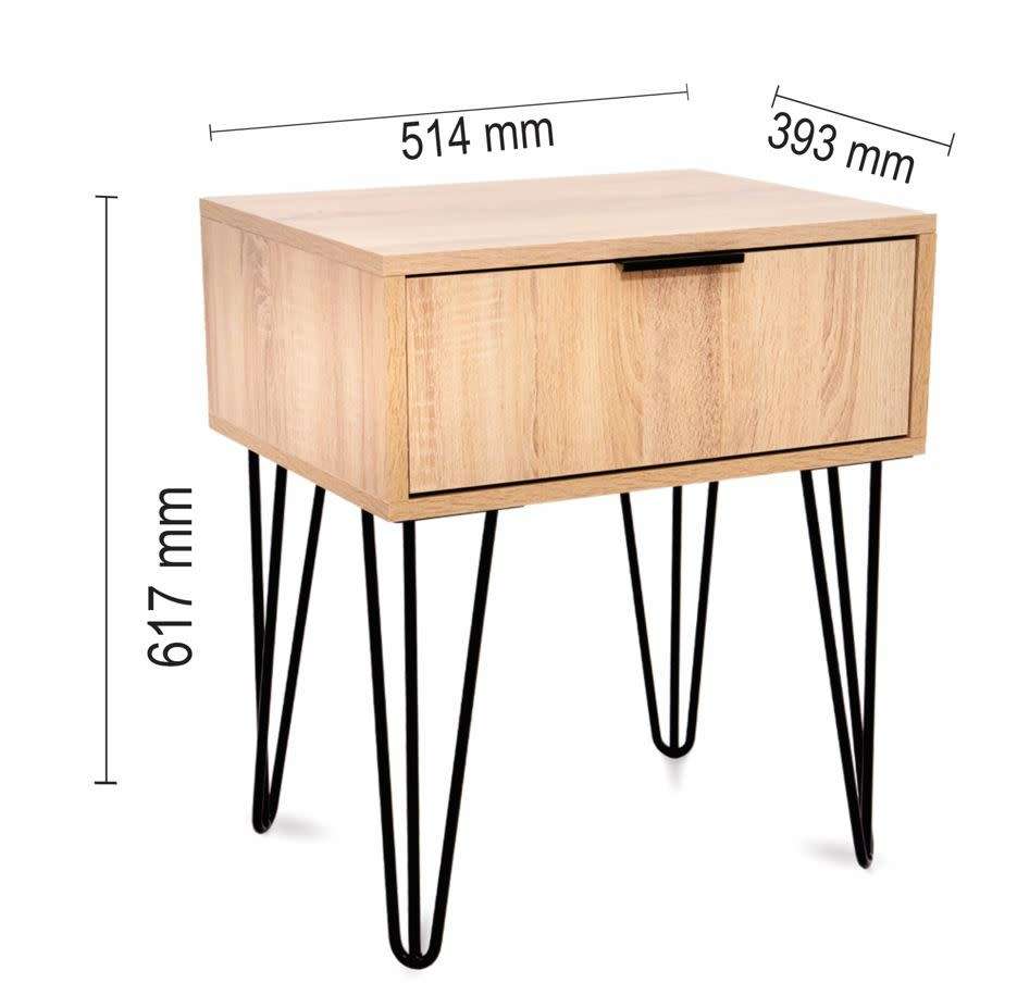 Milan Pedestal Bedside Table Beech