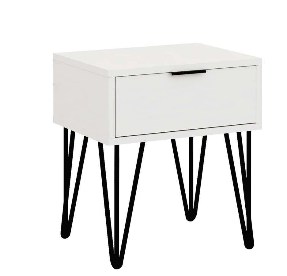 Milan Pedestal Bedside Table White