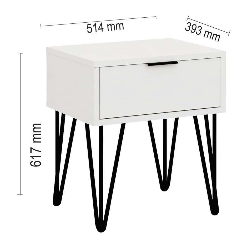 Milan Pedestal Bedside Table White