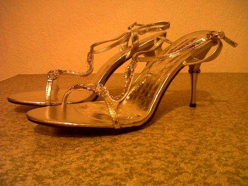 Silver high heeled Sandals