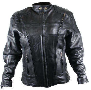 Ladies Premium Cowhide Leather Vented Bikers Jacket with Protective Padding- Small
