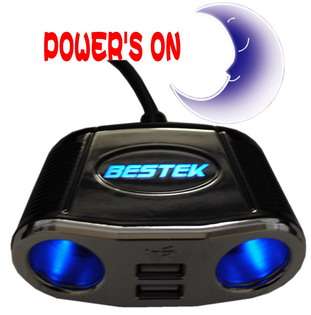 Car/Truck to DV-5V USB 4 Way Power Charger