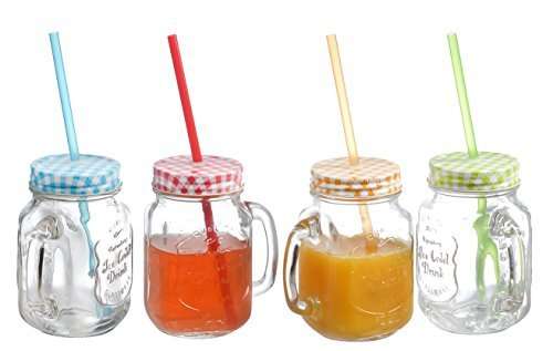 6 piece Mason Jars Set with straws 425 ml  ON SPECIAL!!!!!!!!