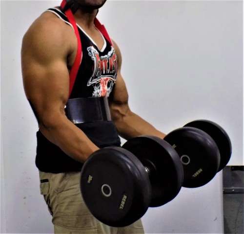 Bicep Isolater black with Red adjustable straps