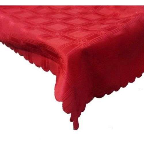 Table Cloth BLOCK DESIGN PRINT 1.5m X 2.5m - Red