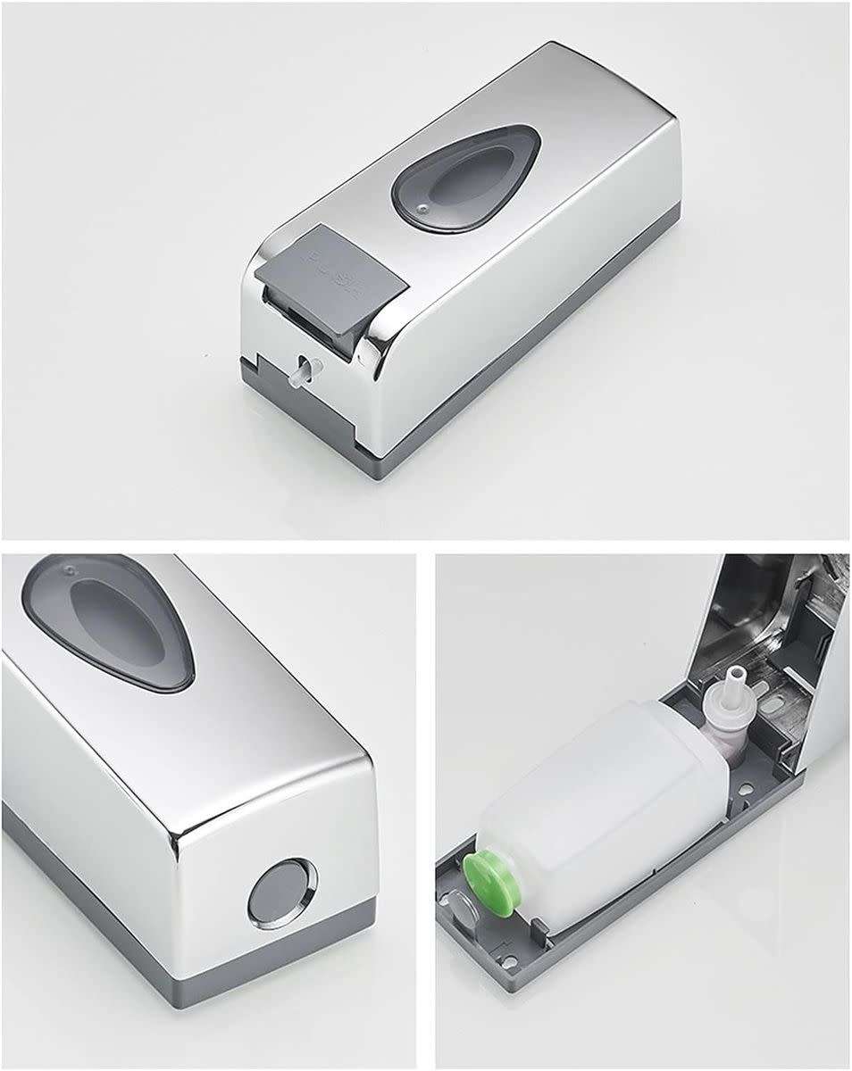 Elegant 300ml Soap Dispenser Plastic Square - Silver