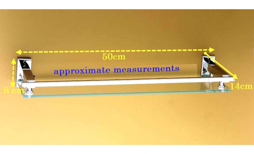 50cm Glass Shelf Square Design