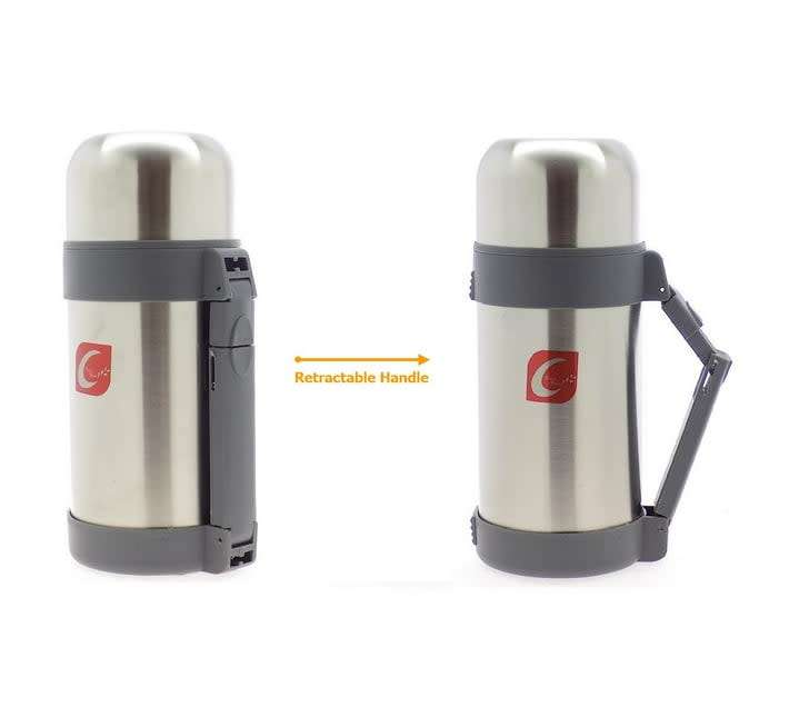 1-liter Stainless Steel Flask With Folding Handle