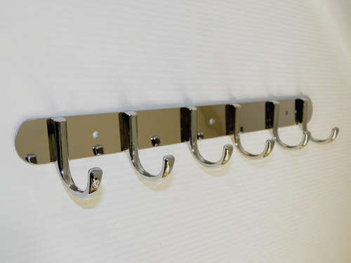 6 Piece Stainless Steel Hook Wall Mount
