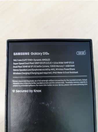 Samsung galaxy S10e