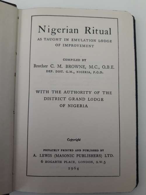 Masonic - Nigerian Ritual 1964