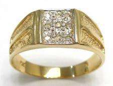 SALE PRICE REDUCED*** IN STOCK*** SOLID 9CT YELLOW GOLD MENS RING WITH 9 GENUINE NATURAL DIAMONDS