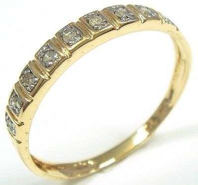 ***VALENTINES SPECIAL*** IN STOCK*** 9CT SOLID YELLOW LADIES GENUINE NATURAL DIAMOND BAND