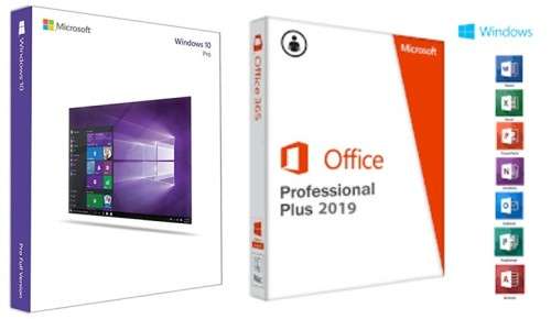 Windows 10 Professional + Microsoft Office 2019 Professional Plus