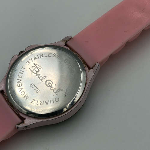 PINK `BAD GIRL` GIRLS QUARTZ WATCH