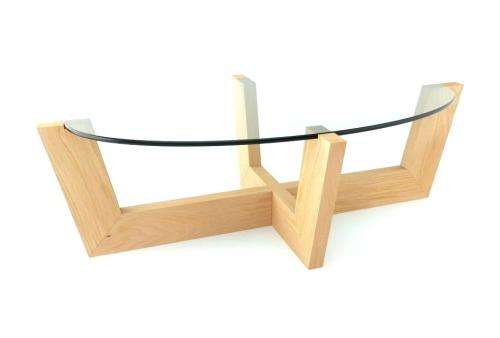 wooden table with glass top