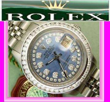 TENDER LADIES BLUE PEARL ROLEX WATCH +90 PREMIUM DIAMONDS Save R72000 *LoW No Res Auction*