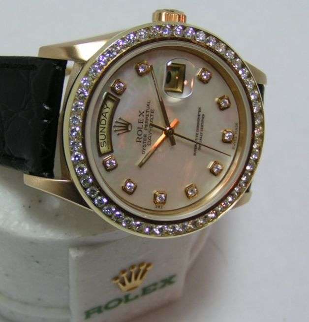 SOLID 18ct Mens Rolex President Day Date + Channel Set Premium Diamonds