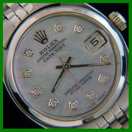 NEAT MENS ROLEX DIAMOND PEARL DATEJUST AUTOMATIC  WATCH *R1 no reserve auction*