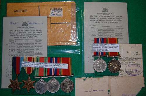 BROTHER AND SISTER WW2 GROUP OF MEDALS