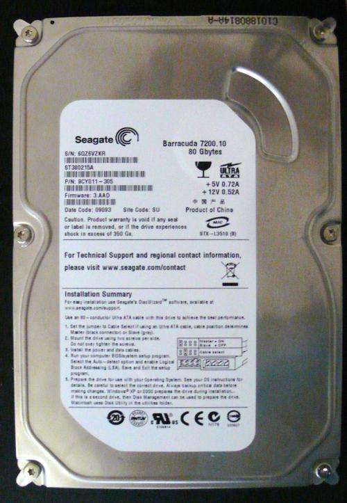 IDE 80 gig Hard Drive in Good Condition