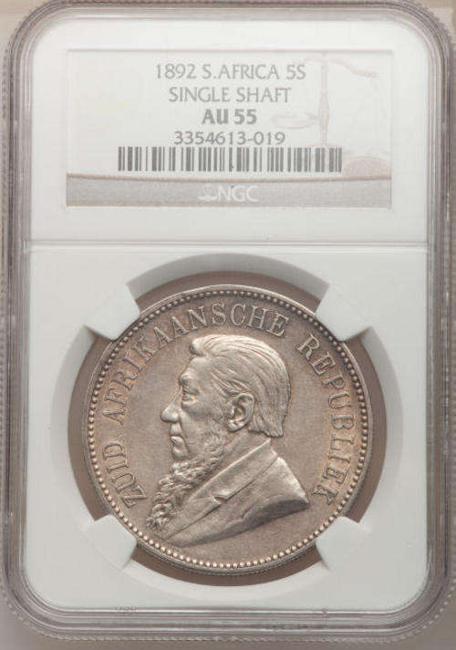 ### 1892 5 SHILLING S/S  AU55 NGC ### CV = R32000  EXCELLENT COIN