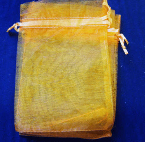 Orange Organza Bags, 10cm X 14cm - Sold Individually.